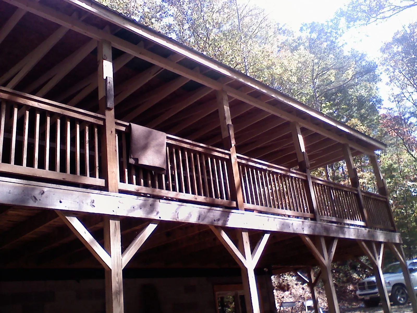 Timber framing under a new elevated porch and deck — Roof Leak Repair in Beemer by Roofing Brothers